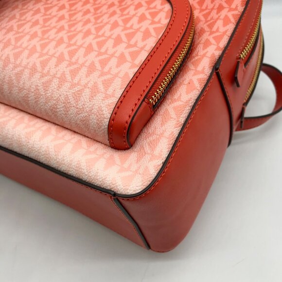 Michael Kors Red Clay Jaycee Zip Pocket Backpack Bag - Picture 8 of 11